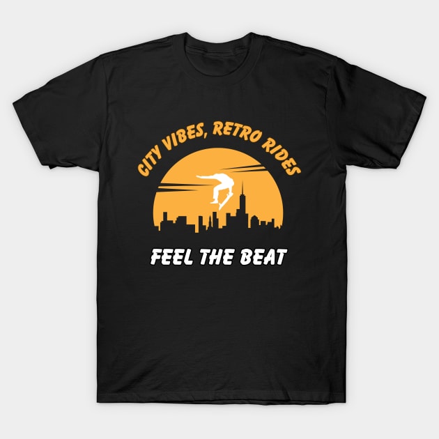 City Vibes, Retro Rides! Skate T-Shirt by Chrislkf